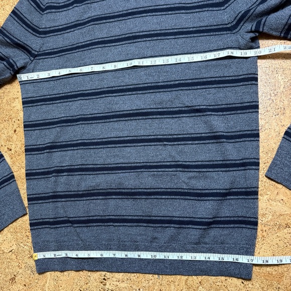 Baruffa x Banana Republic Italian Merino Wool Striped Crewneck Sweater Sz M Tall - Picture 10 of 11